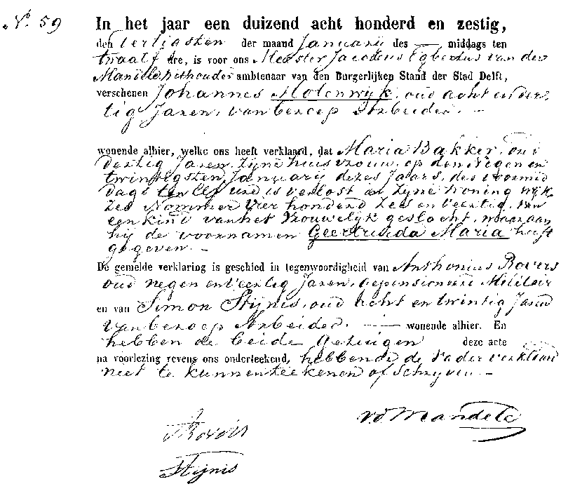 18600130 geb akte 59 Geertruida M dv J Molenwijk - M Bakker